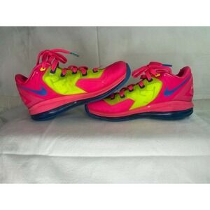 Nike LeBron 11 Low GS Laser Crimson Pink Volt Blue 644534-700 Youth Size 5Y